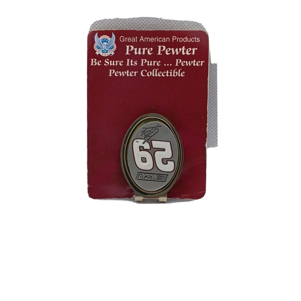 NASCAR 29 Kevin Harvick Pewter Money Clip Tie Clip